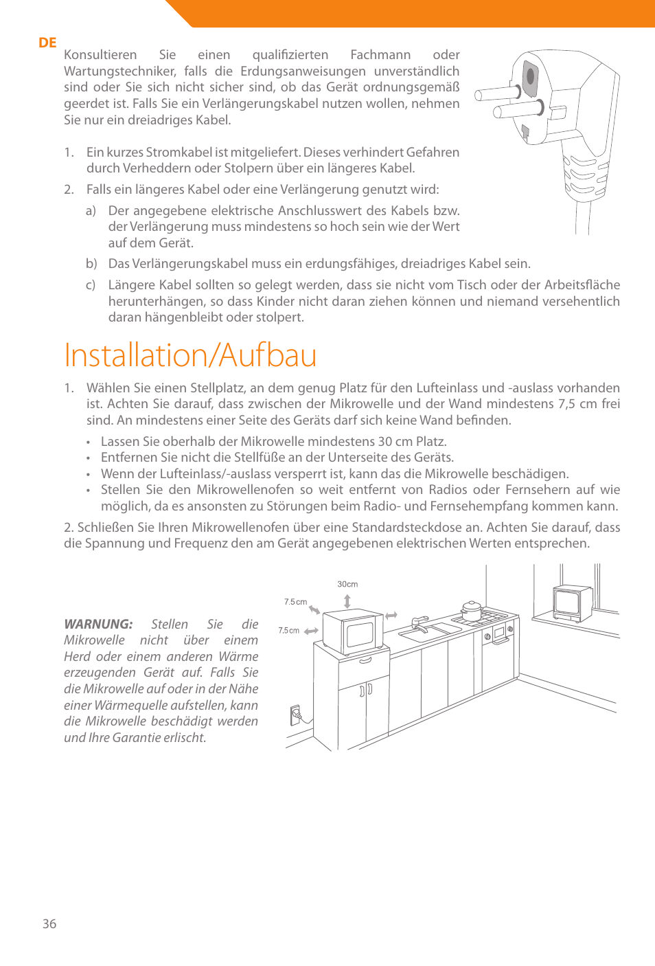 Installation/aufbau | Acme WE100 User Manual | Page 36 / 90