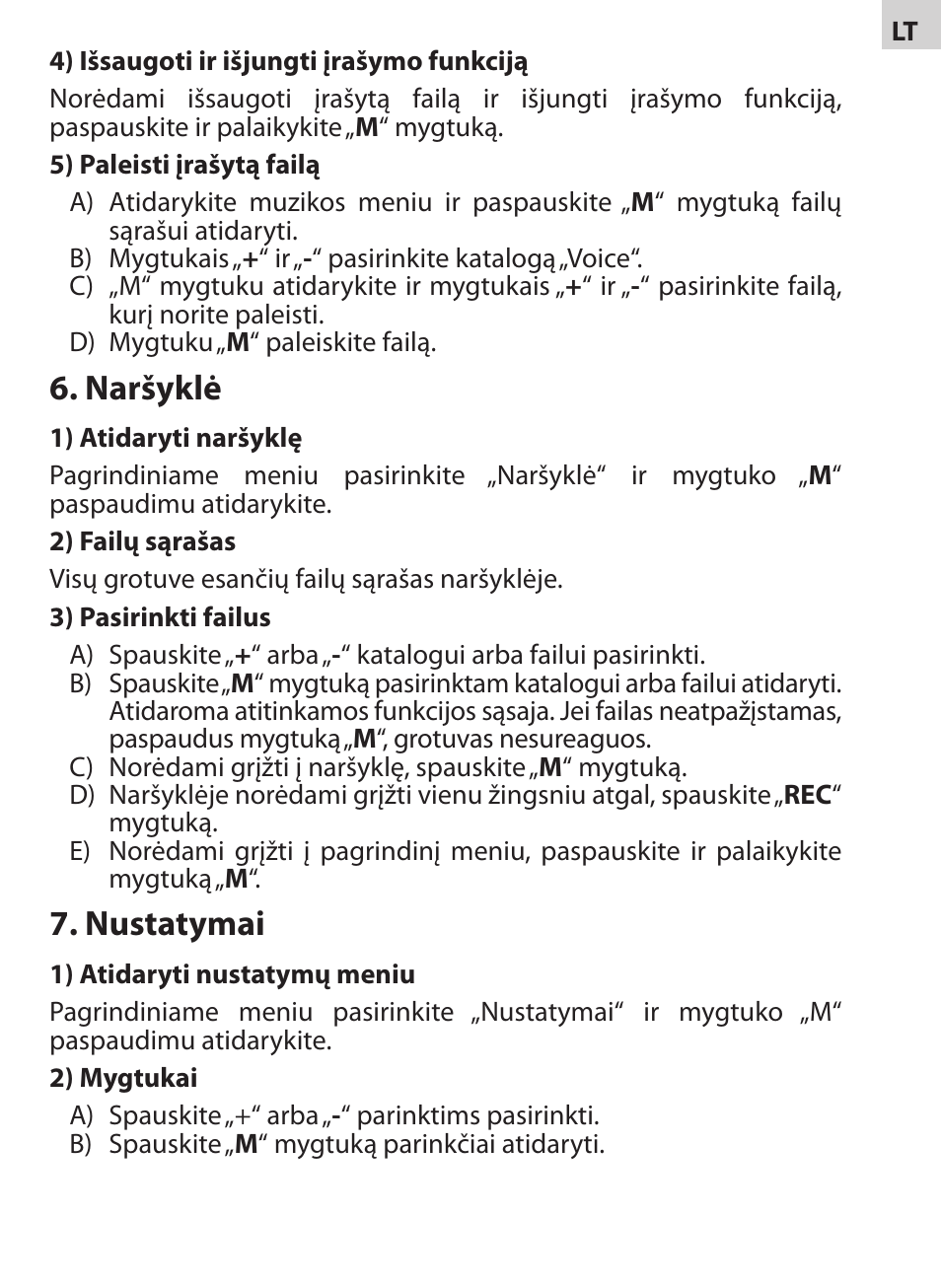 Naršyklė, Nustatymai | Acme V-130 User Manual | Page 15 / 88
