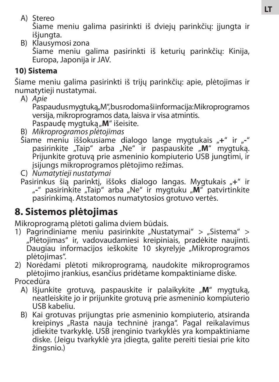 Sistemos plėtojimas | Acme V-130 User Manual | Page 17 / 88