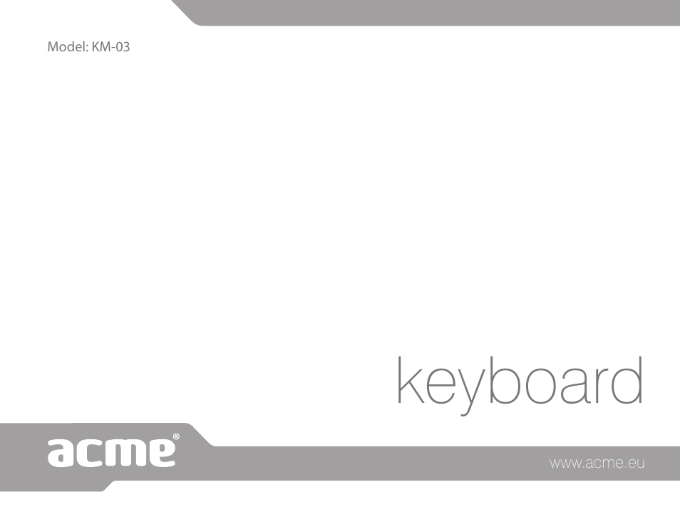 Keyboard | Acme KM-03 User Manual | Page 60 / 60