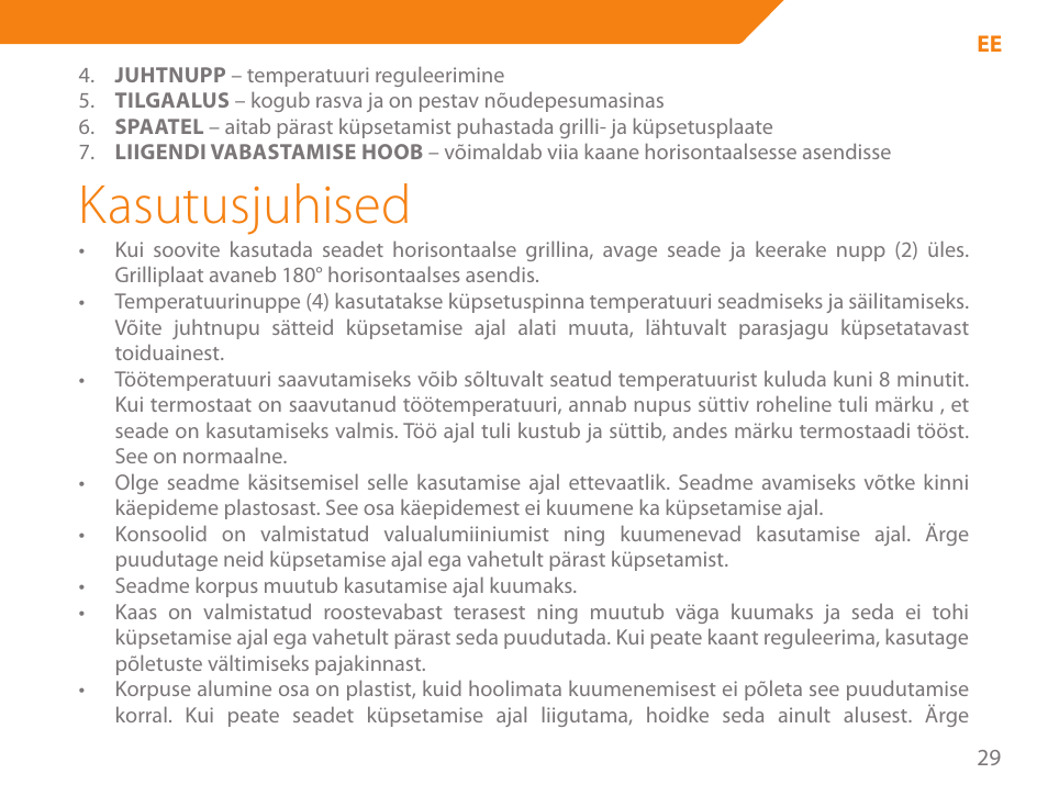 Kasutusjuhised | Acme GE100 User Manual | Page 29 / 106