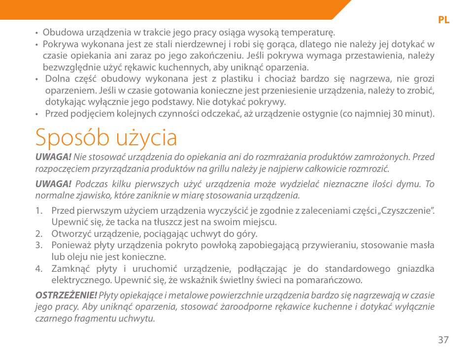 Sposób użycia | Acme GE100 User Manual | Page 37 / 106