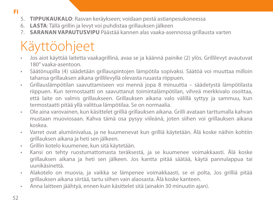 Käyttöohjeet | Acme GE100 User Manual | Page 52 / 106