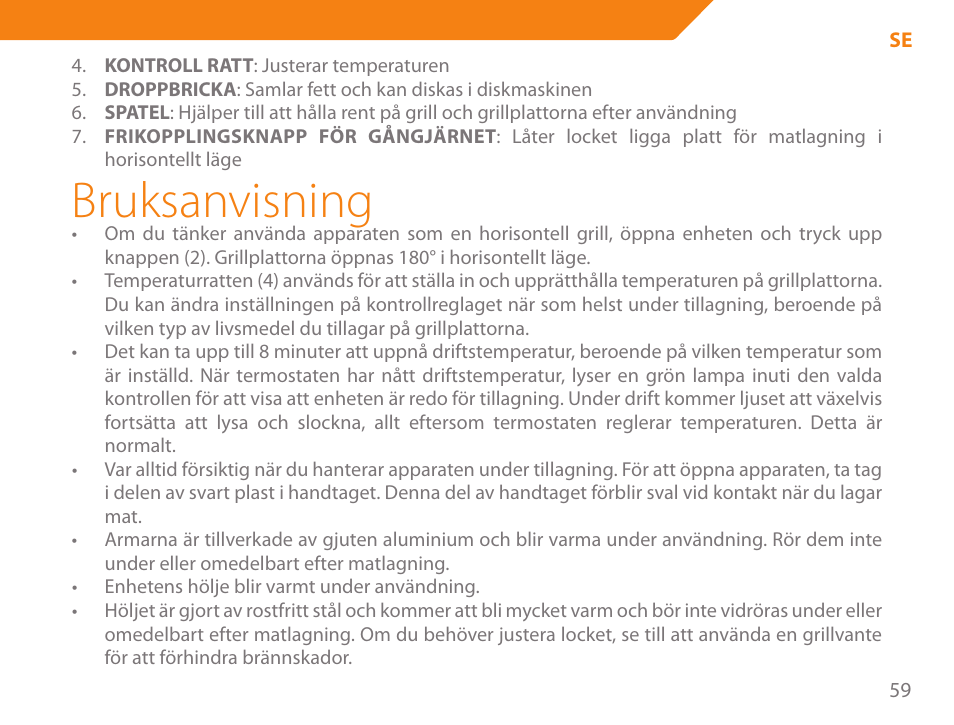Bruksanvisning | Acme GE100 User Manual | Page 59 / 106