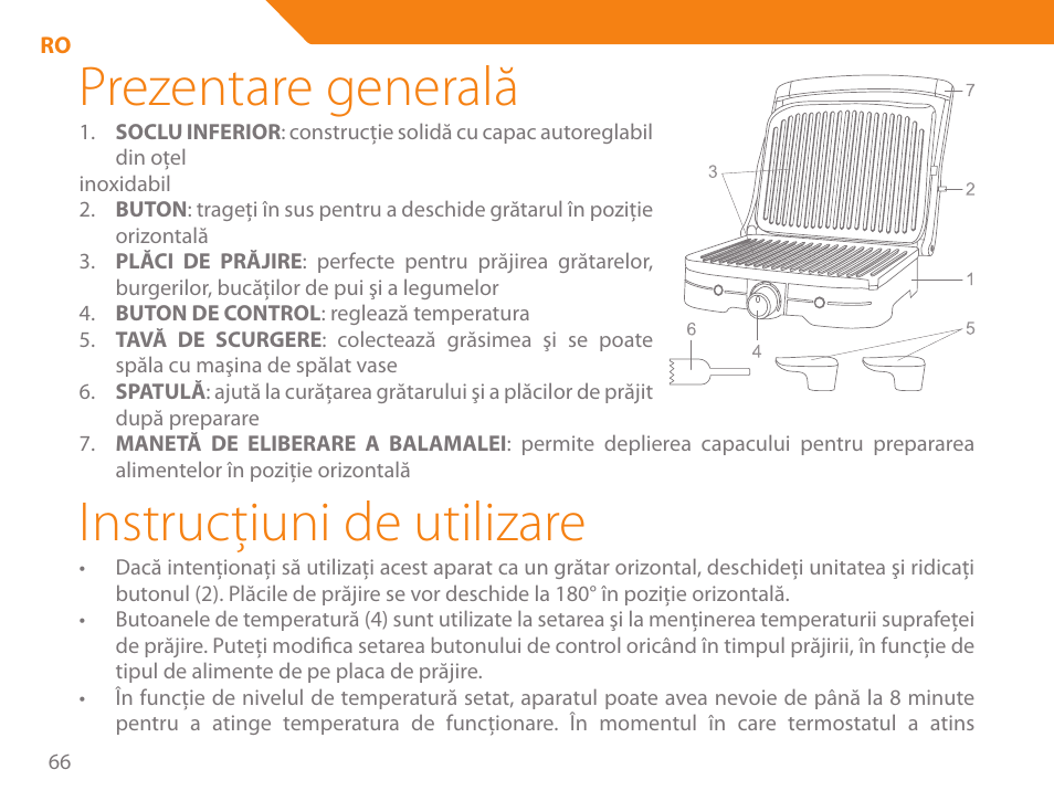 Prezentare generală, Instrucţiuni de utilizare | Acme GE100 User Manual | Page 66 / 106