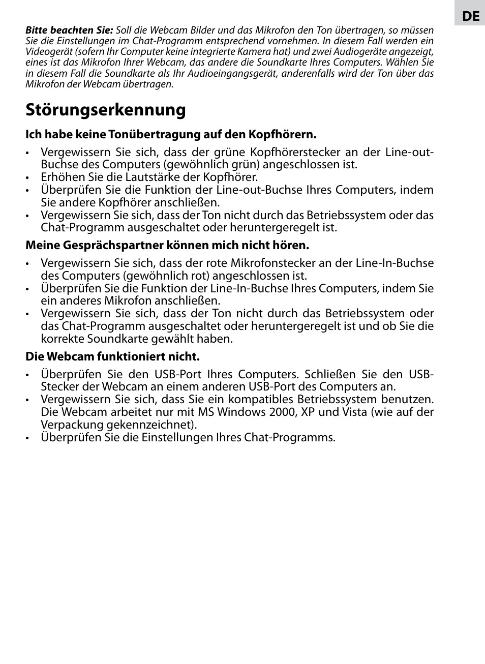 Störungserkennung | Acme AC02 User Manual | Page 19 / 20