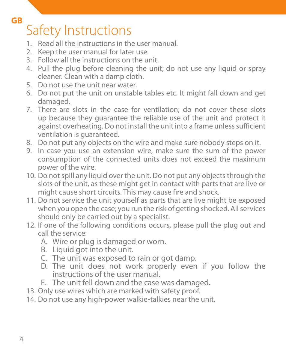 Safety instructions | Acme CR03 User Manual | Page 4 / 44