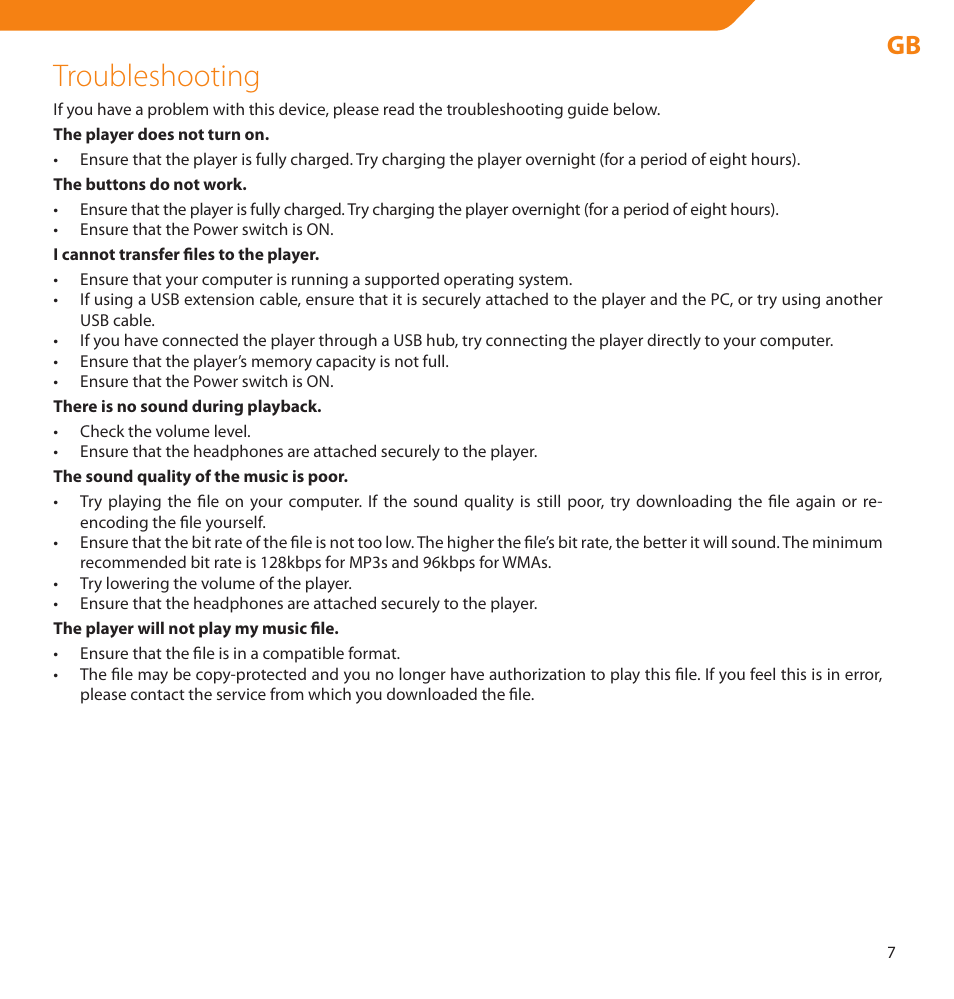 Troubleshooting | Acme V-150 User Manual | Page 7 / 46