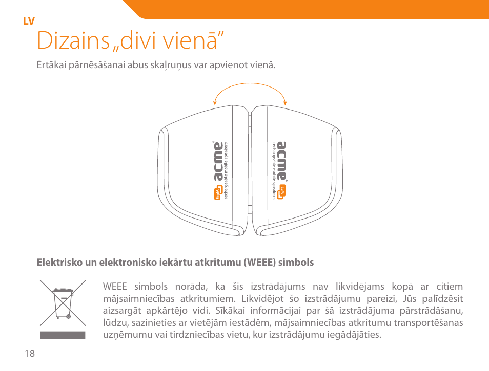 Dizains „divi vienā | Acme SP101 User Manual | Page 18 / 84