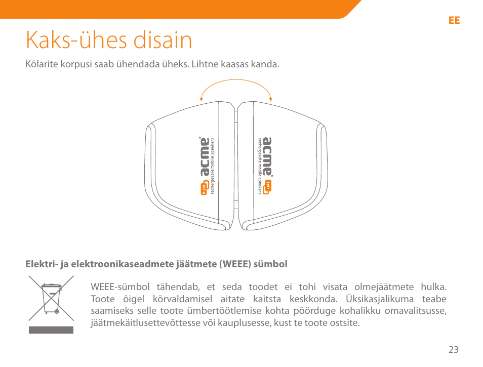 Kaks-ühes disain | Acme SP101 User Manual | Page 23 / 84