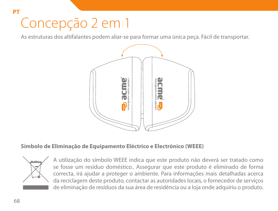 Concepção 2 em 1 | Acme SP101 User Manual | Page 68 / 84