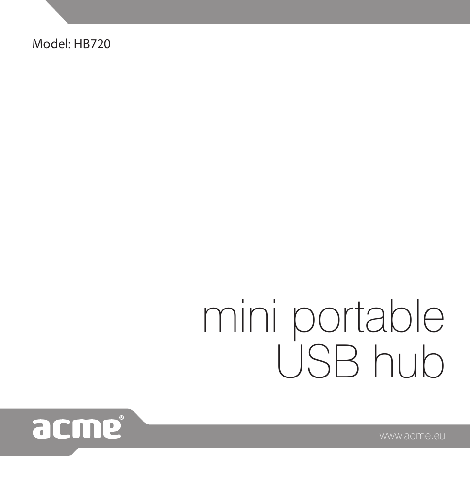 Mini portable usb hub | Acme HB720 User Manual | Page 44 / 44