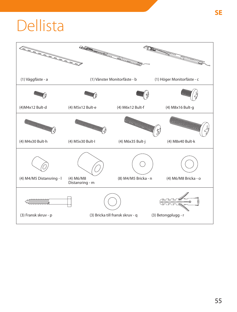 Dellista, 55 se | Acme LED100B User Manual | Page 55 / 100