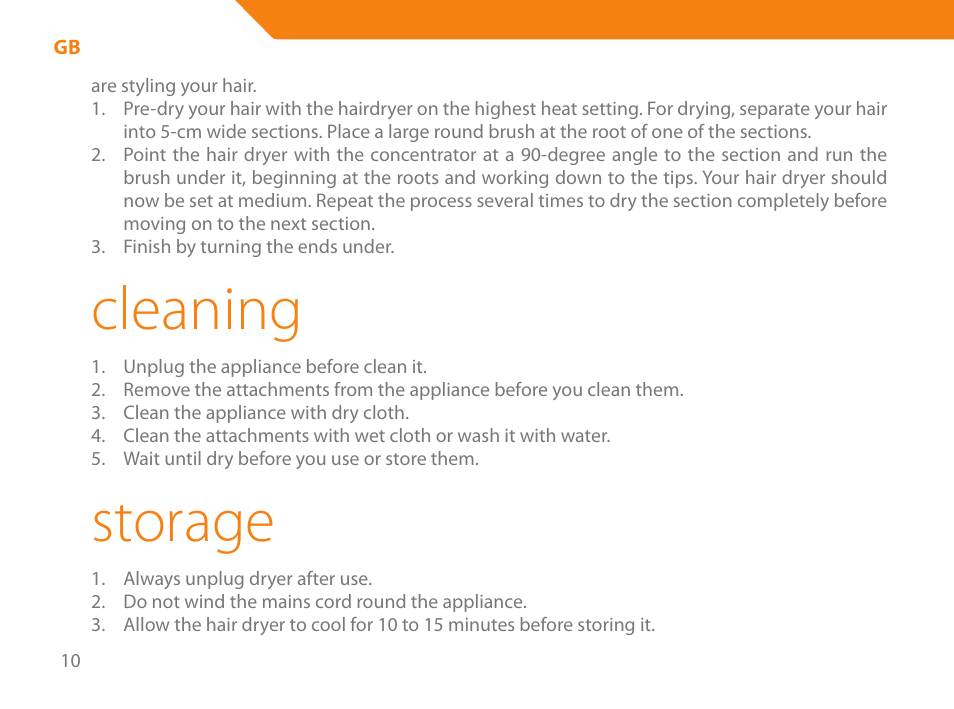 Cleaning, Storage | Acme HD-110 User Manual | Page 10 / 90