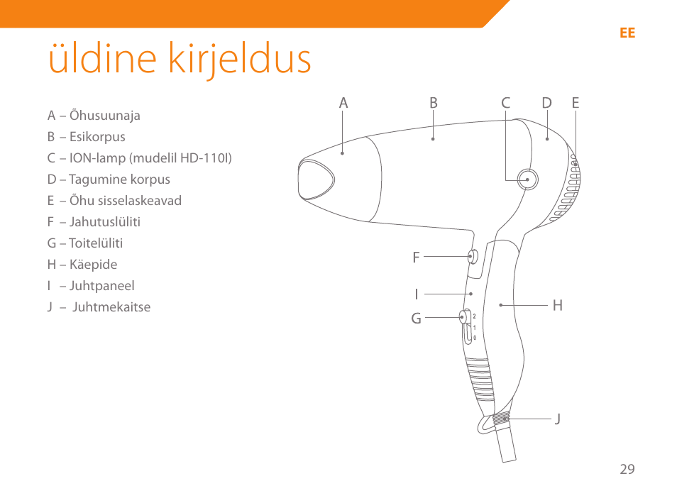 Üldine kirjeldus | Acme HD-110 User Manual | Page 29 / 90