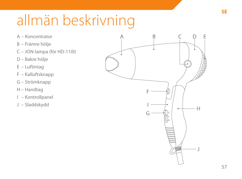 Allmän beskrivning | Acme HD-110 User Manual | Page 57 / 90