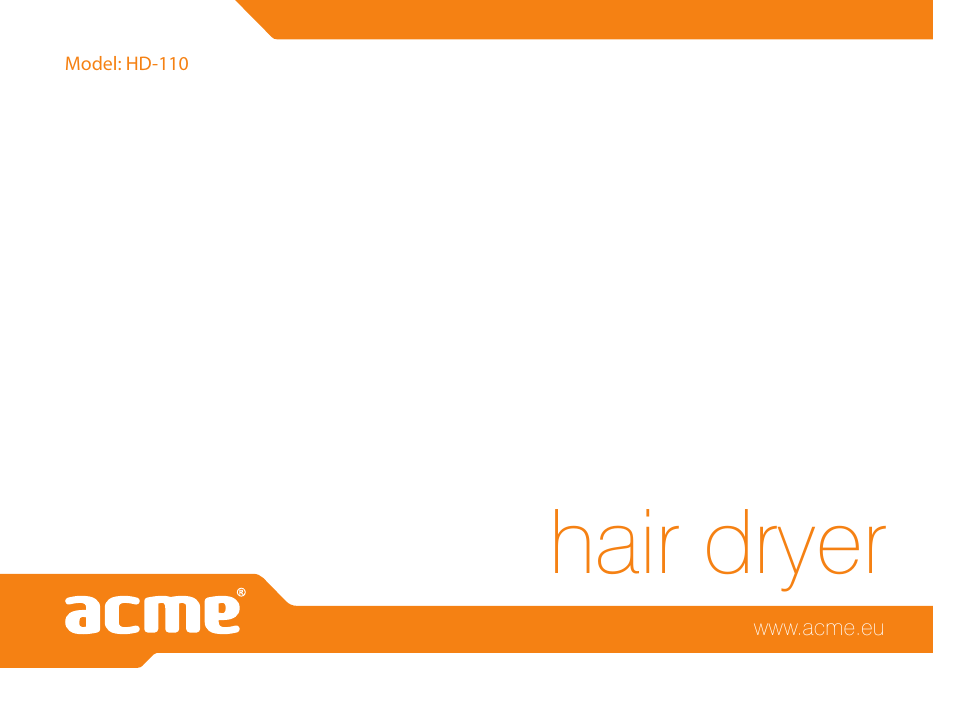 Hair dryer | Acme HD-110 User Manual | Page 90 / 90