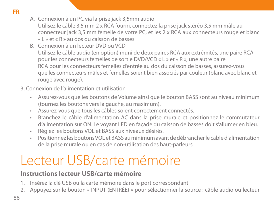 Lecteur usb/carte mémoire | Acme SS207 User Manual | Page 86 / 110