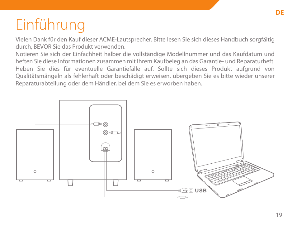 Einführung | Acme SS204 User Manual | Page 19 / 52