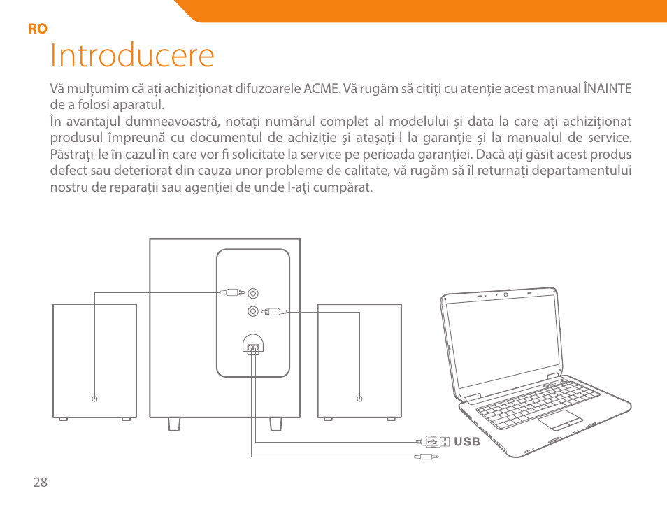 Introducere | Acme SS204 User Manual | Page 28 / 52