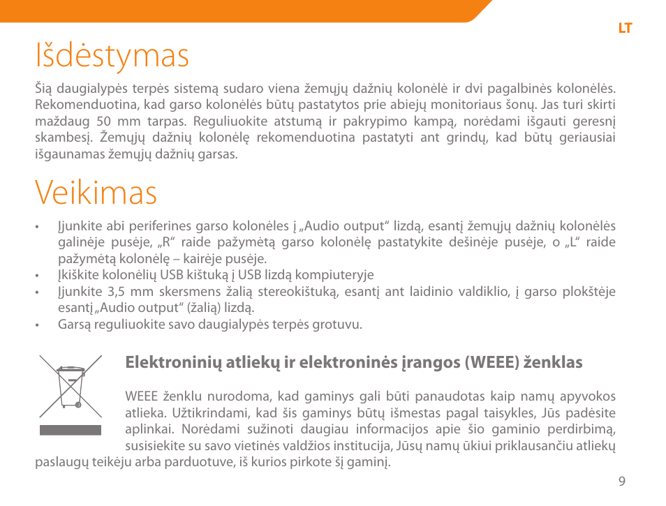 Išdėstymas, Veikimas | Acme SS204 User Manual | Page 9 / 52
