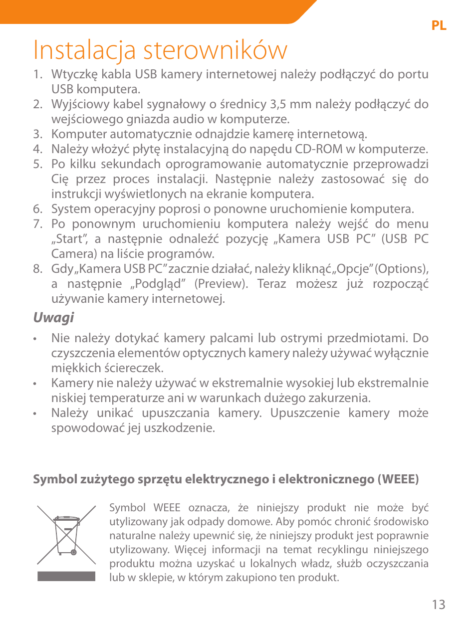 Instalacja sterowników | Acme CA11 User Manual | Page 13 / 40