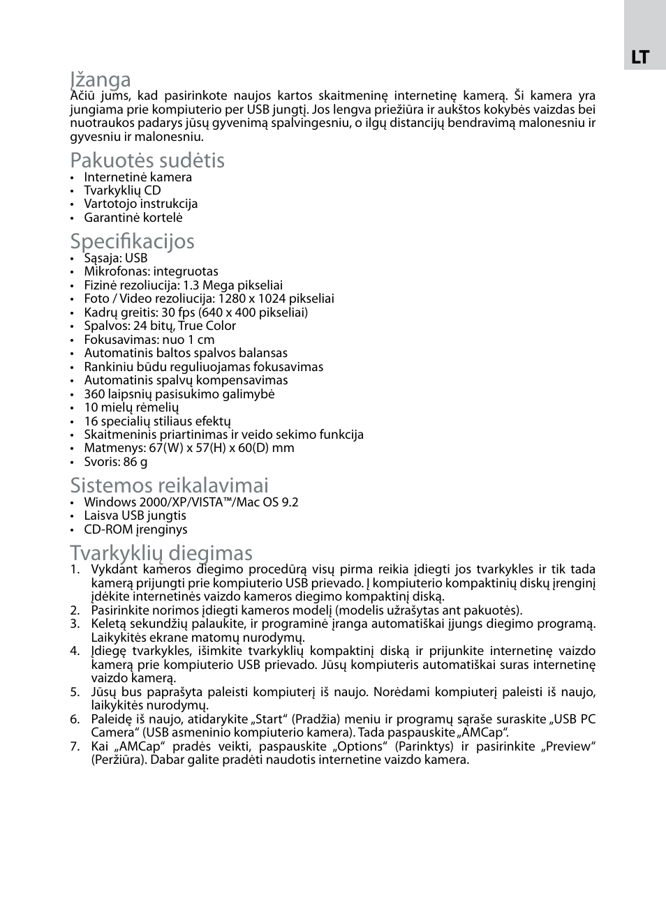 Įžanga, Pakuotės sudėtis, Specifikacijos | Sistemos reikalavimai, Tvarkyklių diegimas | Acme CA10 User Manual | Page 5 / 16