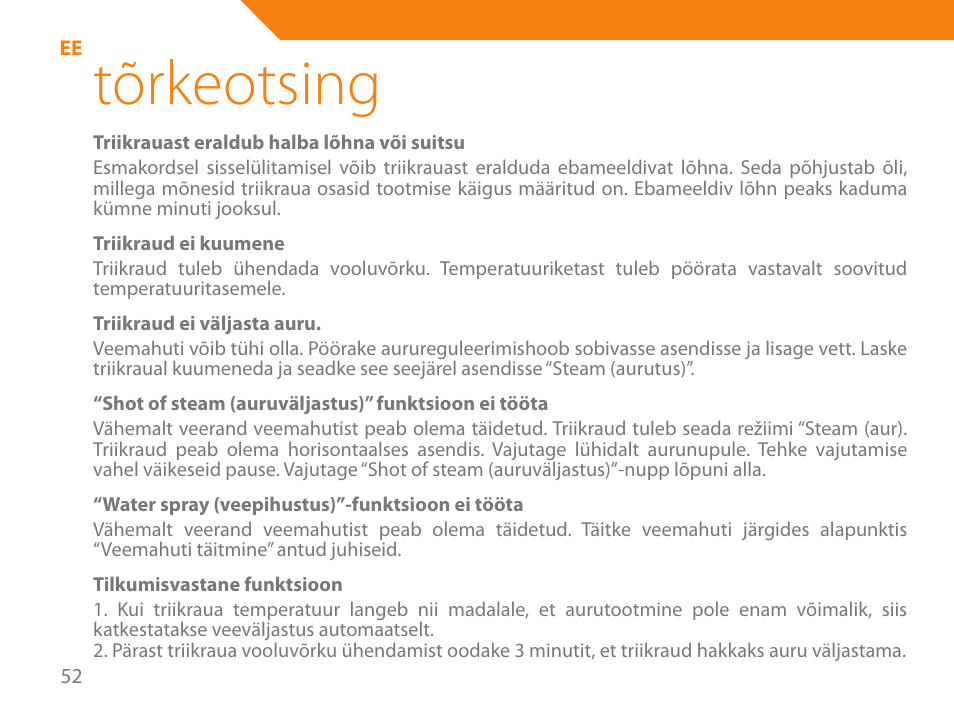 Tõrkeotsing | Acme IA-200 User Manual | Page 52 / 152