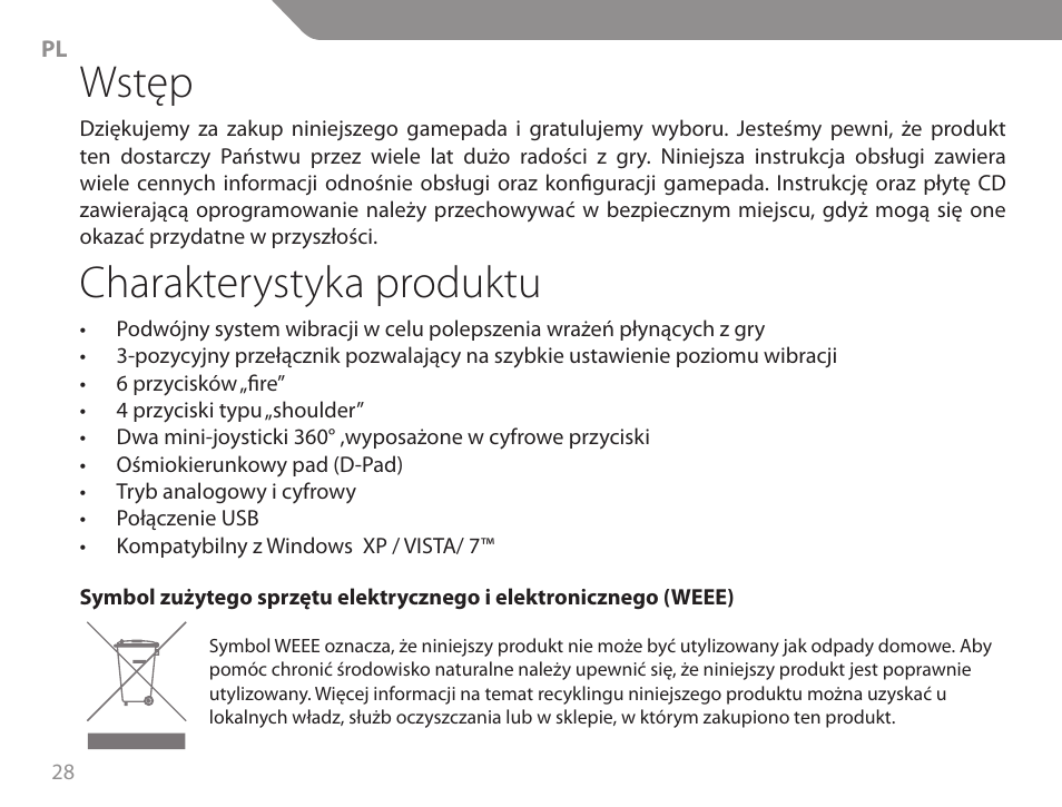 Wstęp, Charakterystyka produktu | Acme GA06 User Manual | Page 28 / 96