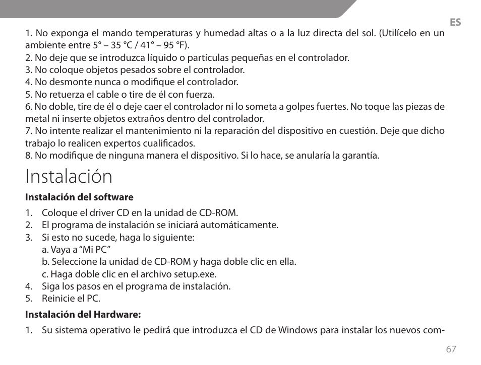 Instalación | Acme GA06 User Manual | Page 67 / 96