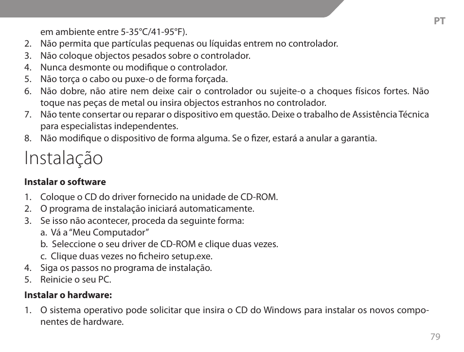 Instalação | Acme GA06 User Manual | Page 79 / 96
