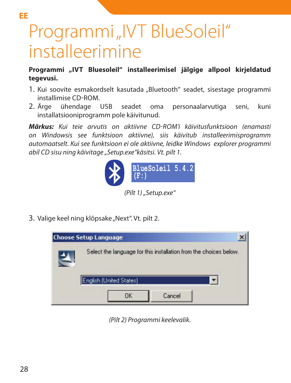 Programmi „ivt bluesoleil“ installeerimine | Acme BTDG-30-BLK User Manual | Page 28 / 114