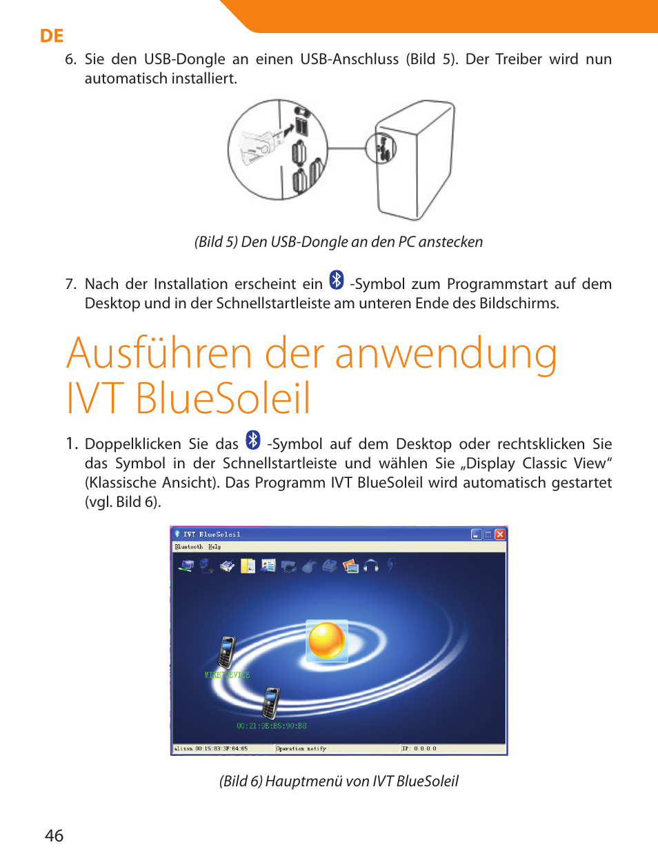 Ausführen der anwendung ivt bluesoleil | Acme BTDG-30-BLK User Manual | Page 46 / 114