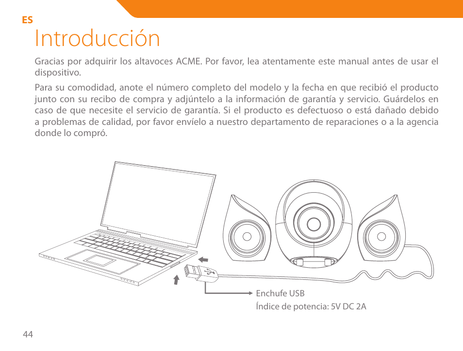 Introducción | Acme SS206 User Manual | Page 44 / 70