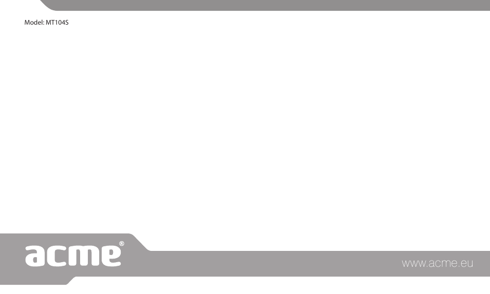 Acme MT104S User Manual | Page 30 / 30