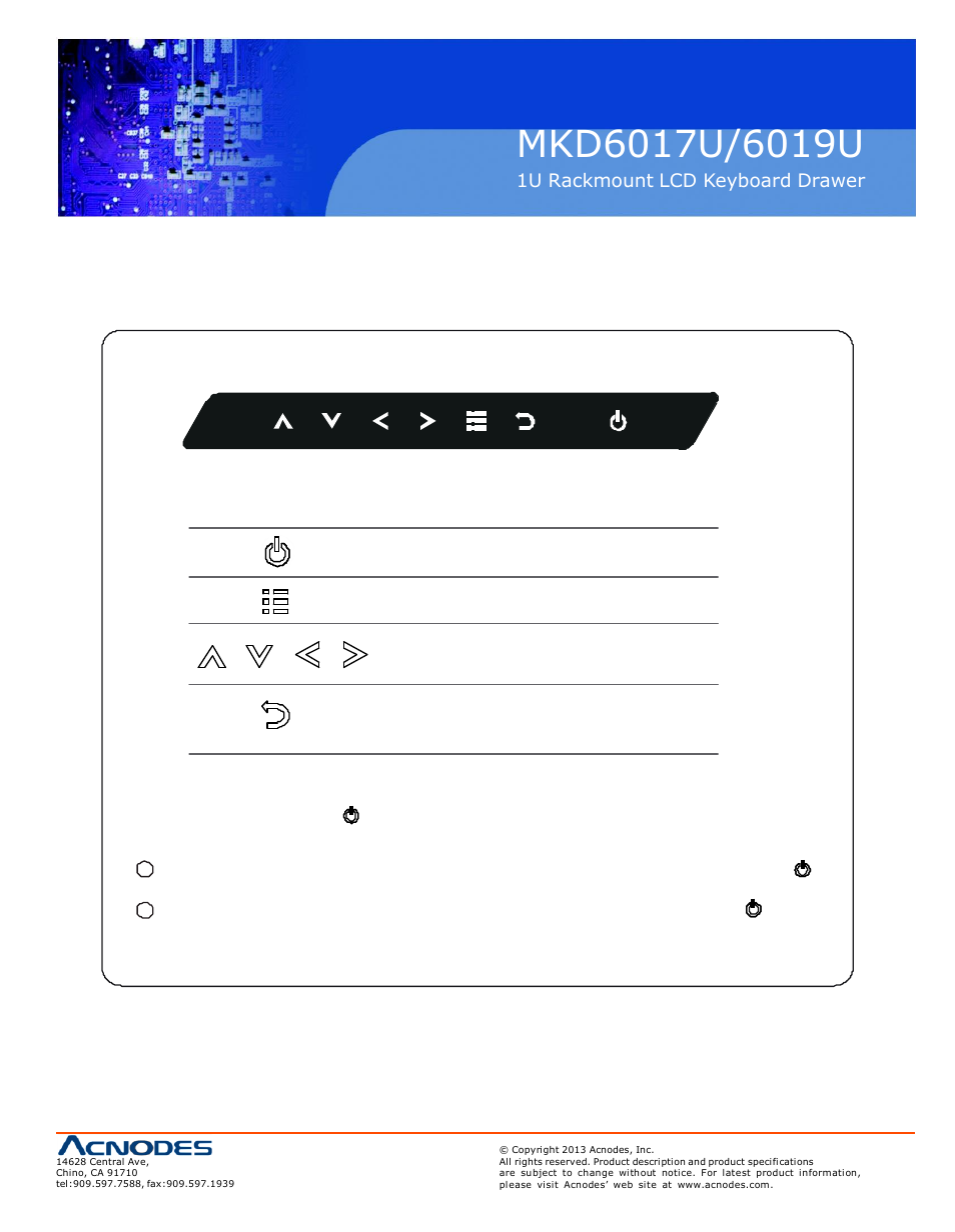 3 > on-screen display operation ( osd ) | Acnodes MKD 6017U User Manual | Page 13 / 15