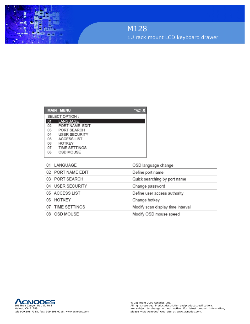 M128 | Acnodes M 128 User Manual | Page 25 / 28