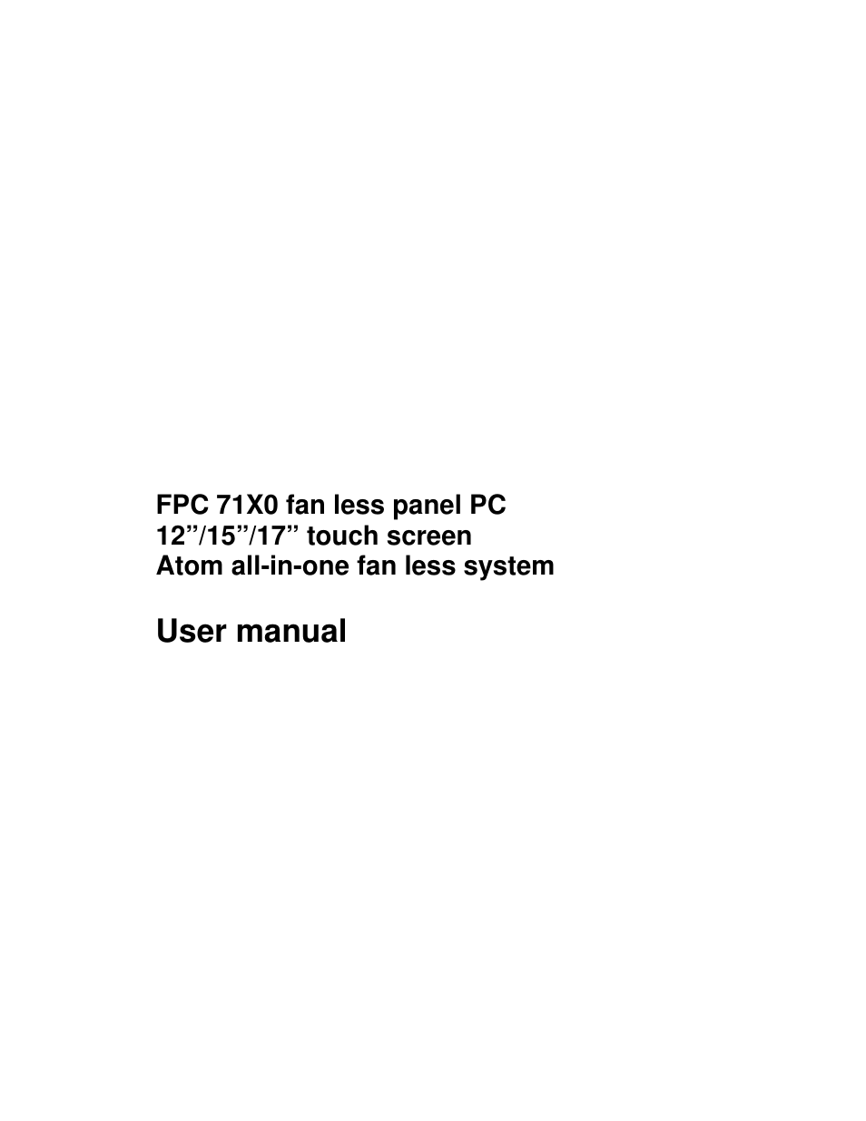 Acnodes FPC 7150 User Manual | 80 pages