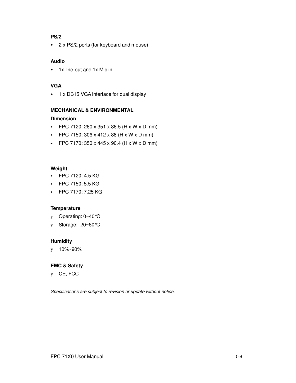 Acnodes FPC 7150 User Manual | Page 12 / 80