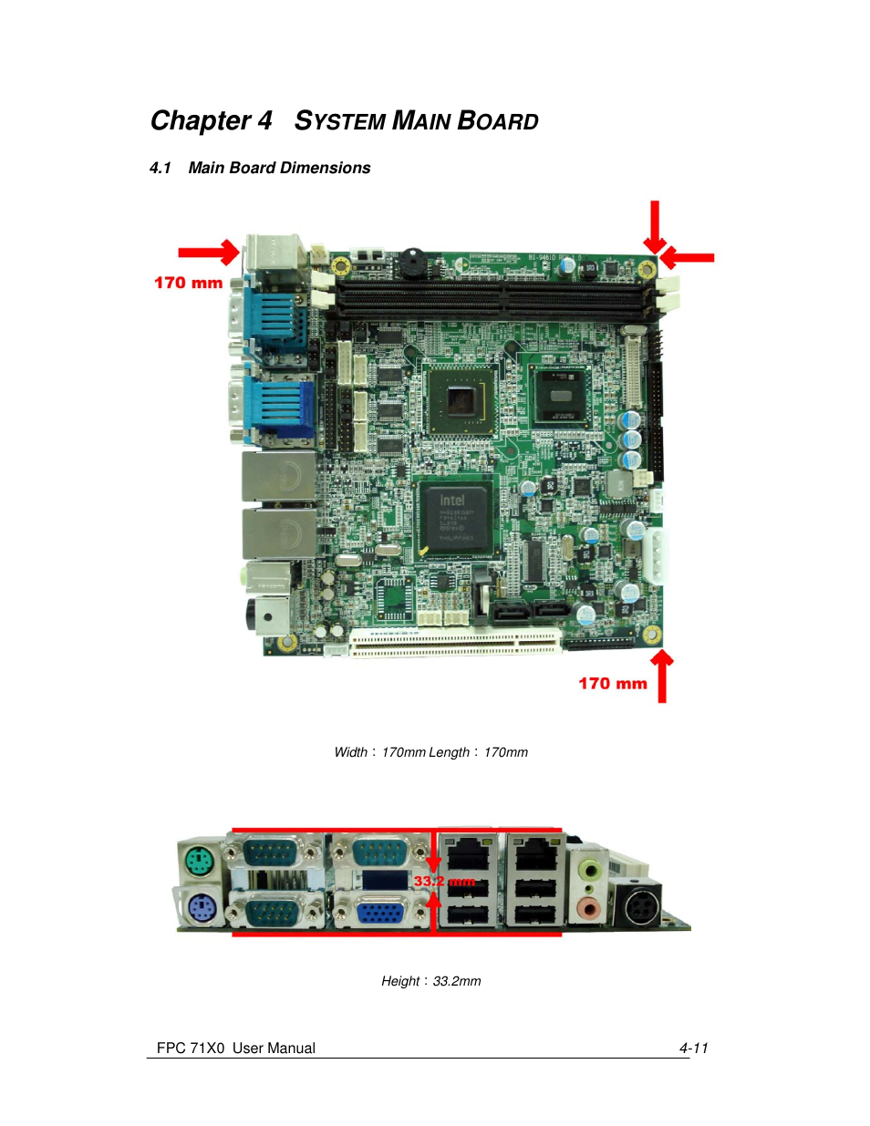 Chapter 4 s, Ystem, Oard | Acnodes FPC 7150 User Manual | Page 19 / 80