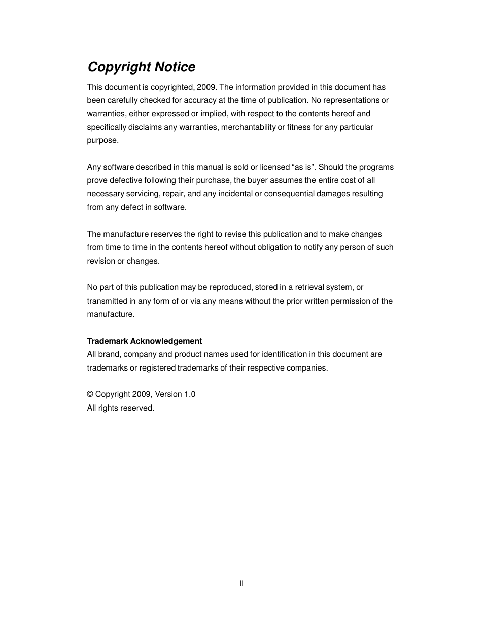 Copyright notice | Acnodes FPC 7150 User Manual | Page 3 / 80