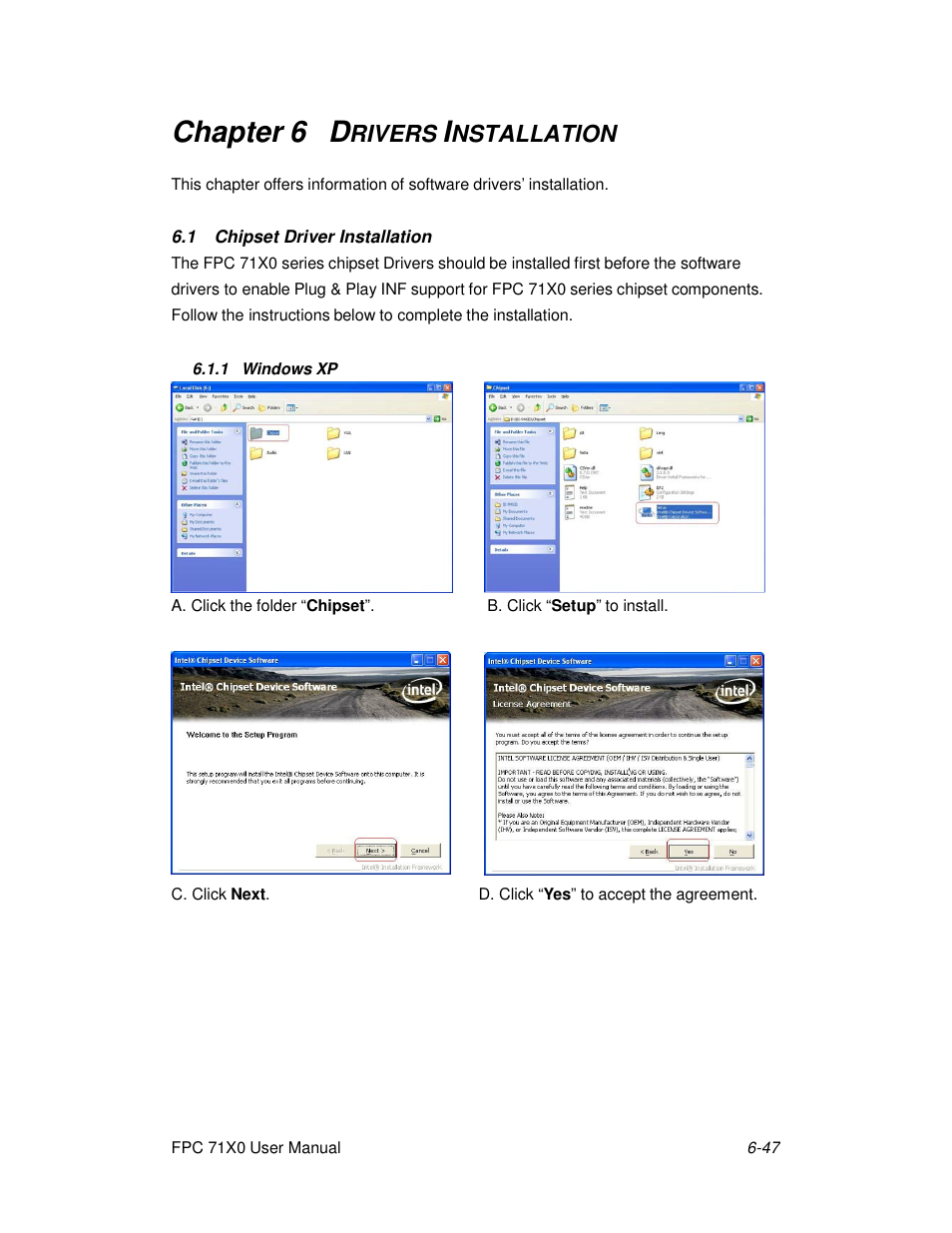 Chapter 6 d, Rivers, Nstallation | Acnodes FPC 7150 User Manual | Page 55 / 80