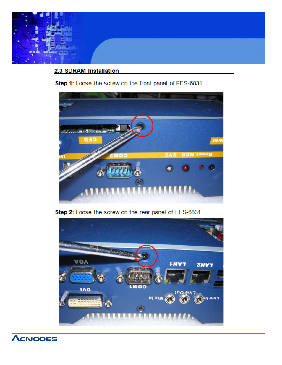 Fes6831 | Acnodes FES 6831 User Manual | Page 22 / 50