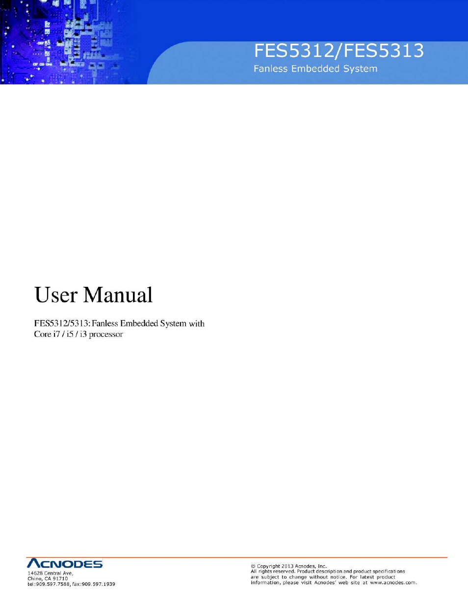 Acnodes FES 5313 User Manual | 117 pages