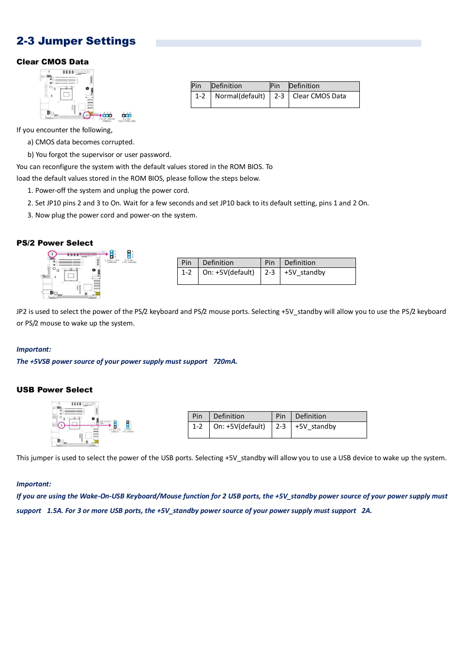 3 jumper settings | Acnodes FES 5313 User Manual | Page 21 / 117