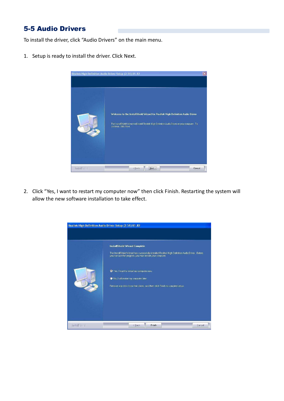 5 audio drivers | Acnodes FES 5313 User Manual | Page 64 / 117