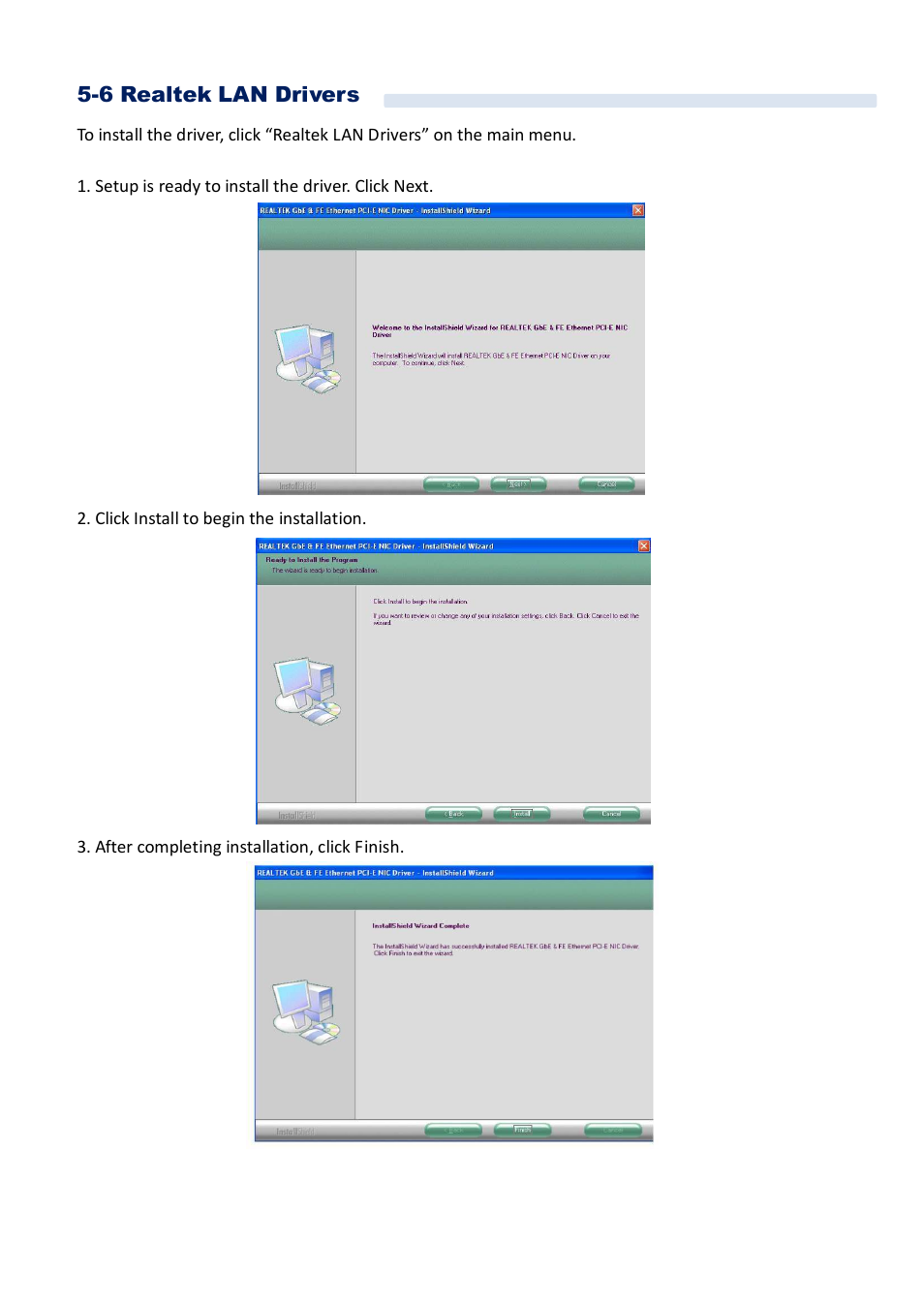 6 realtek lan drivers | Acnodes FES 5313 User Manual | Page 65 / 117