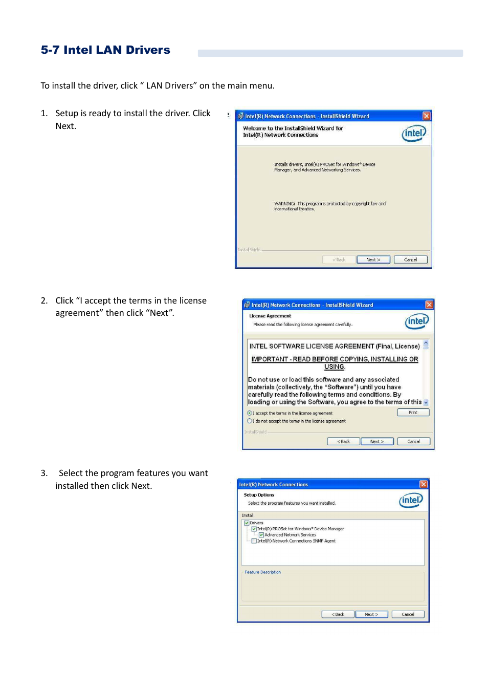 7 intel lan drivers | Acnodes FES 5313 User Manual | Page 66 / 117