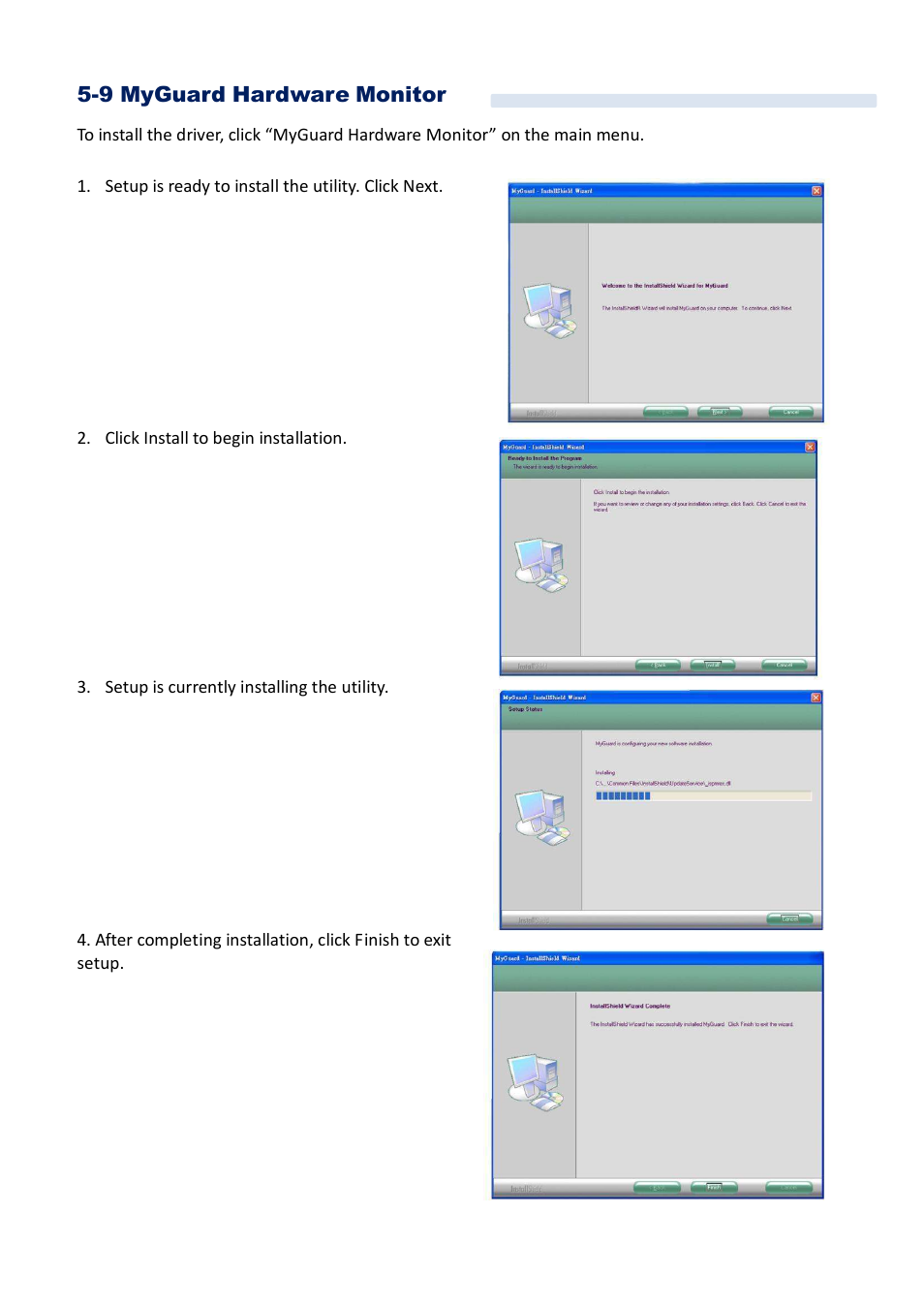 9 myguard hardware monitor | Acnodes FES 5313 User Manual | Page 70 / 117