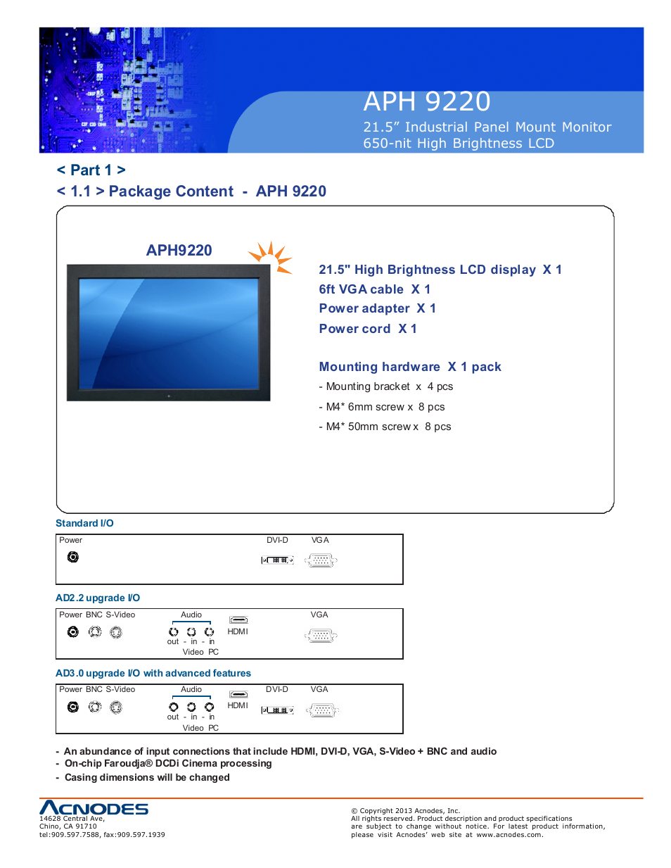 Aph 922 0 | Acnodes APH 9220 User Manual | Page 5 / 24